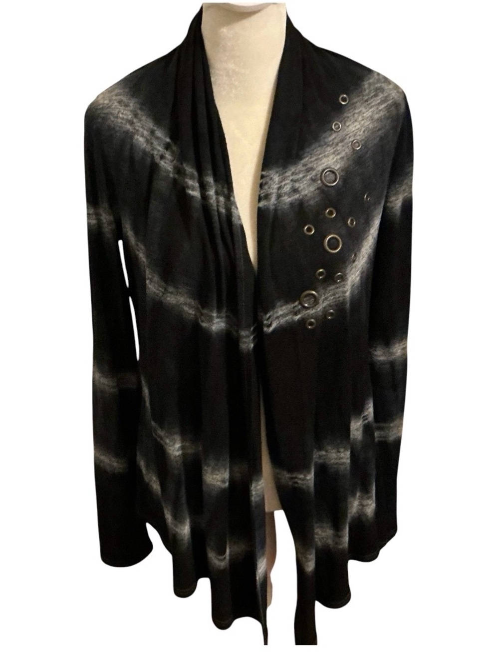 Daytrip Tie Dye Cardigan L Grommet Draped Whimsygoth Boho Goth Witchy Made USA